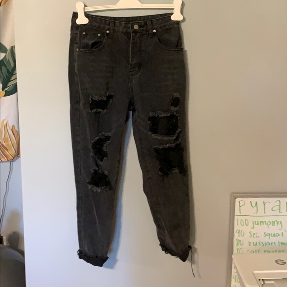 Black high waisted mom jeans
